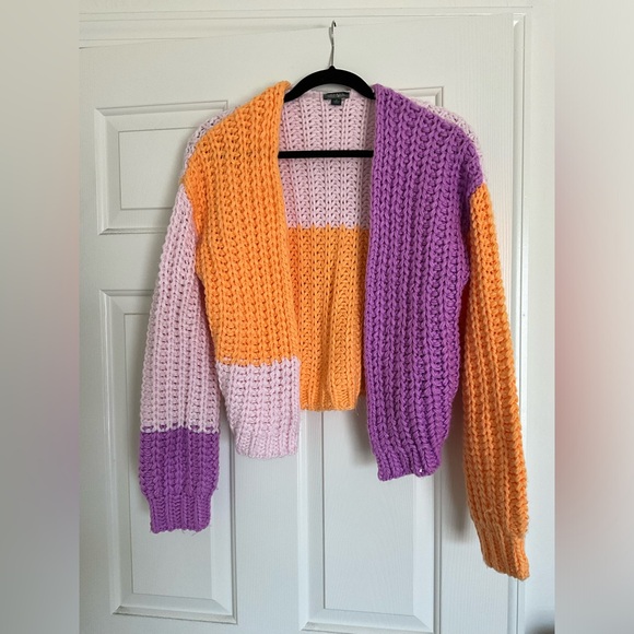 Wild Fable Women's Orange and Pink Cardigan - Picture 2 of 4